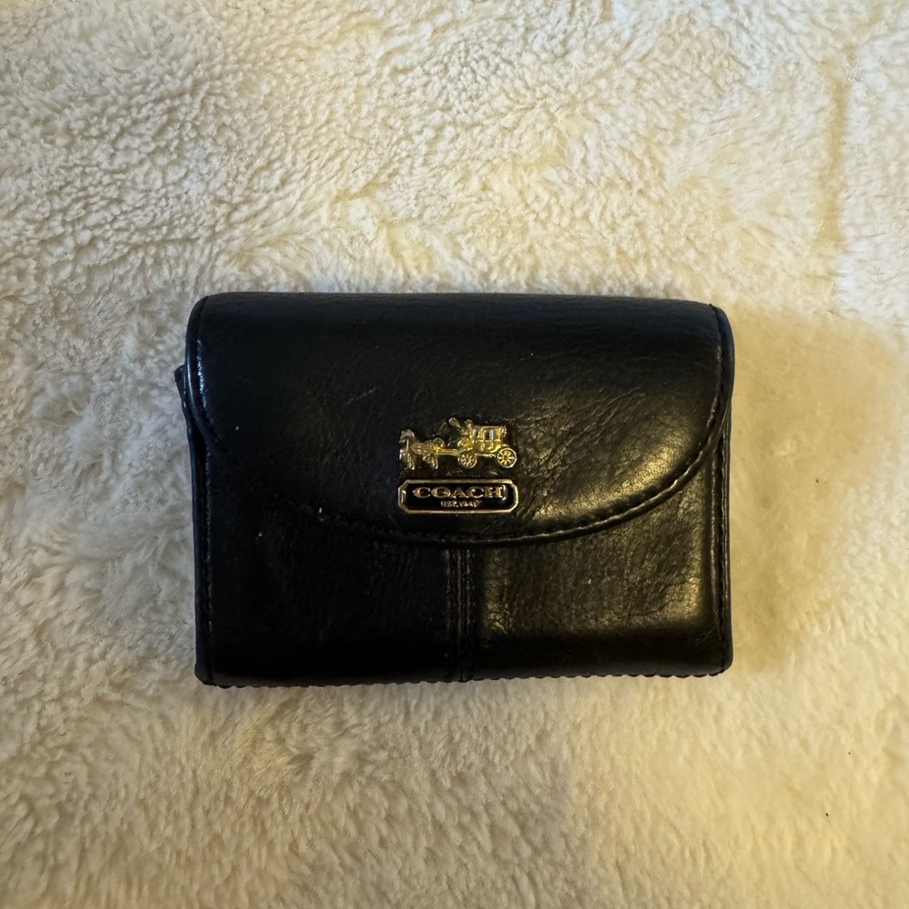 Coach Black Leather Card Holder